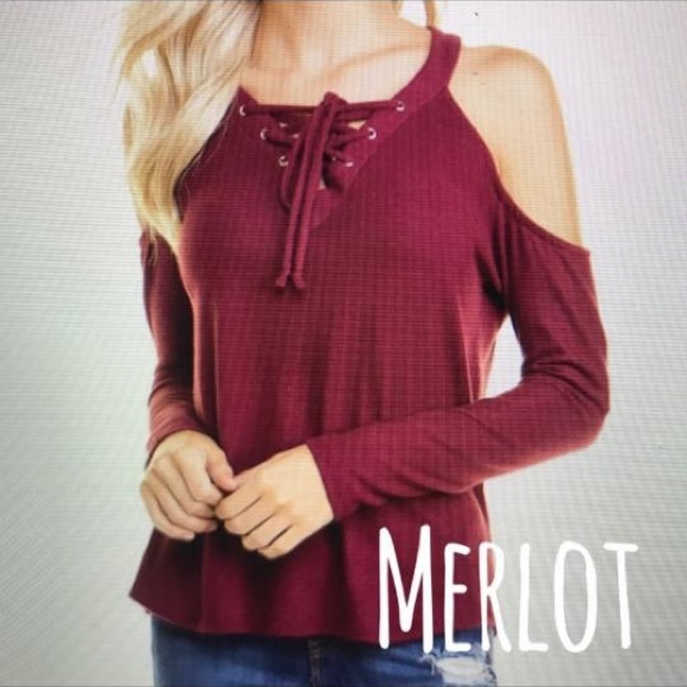 Lace up cold shoulder
